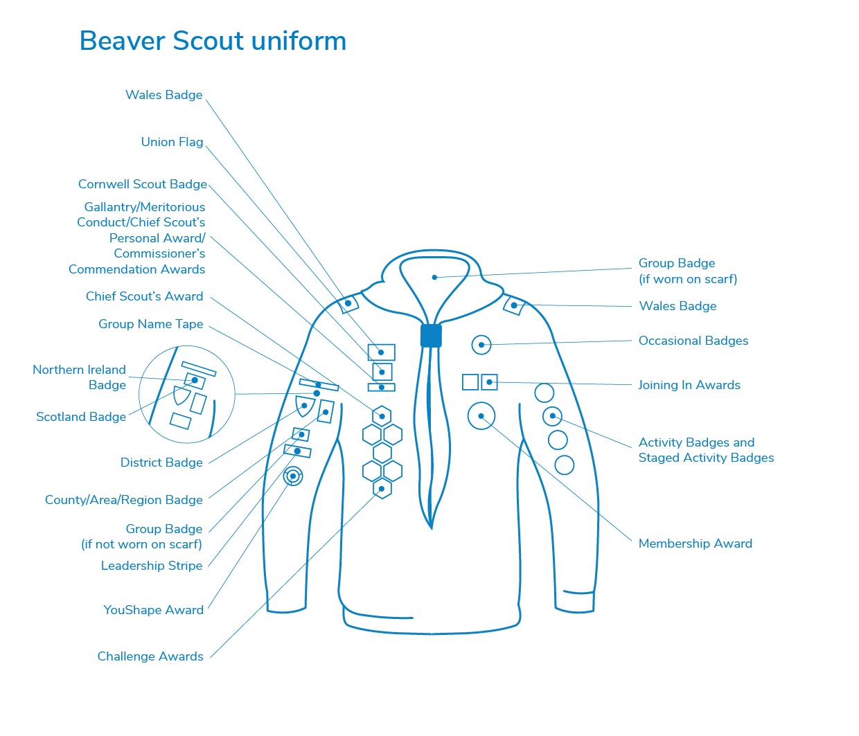Beavers badge placement
